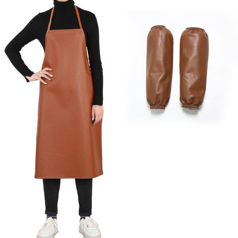 Title 14, PU Leather Oil Proof And Waterproof Apron Men