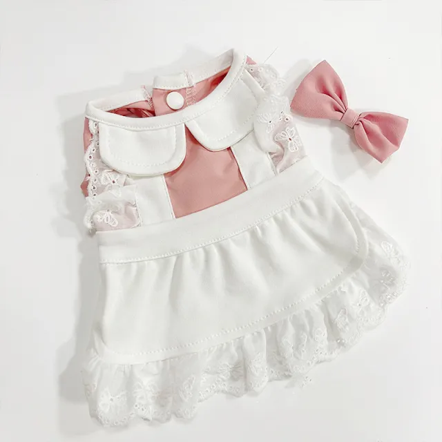 Maid Pet Lace Dress Dog Cat Small Dog Clothes Pink - Shop at LoveMi