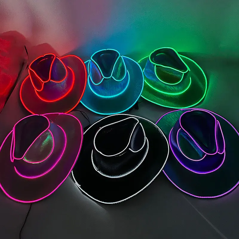 Halloween Carnival Party LED Wireless Fluorescent Colorful Cowboy Flashing
