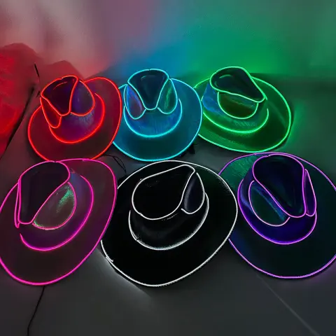 Halloween Carnival Party LED Wireless Fluorescent Colorful Cowboy Flashing