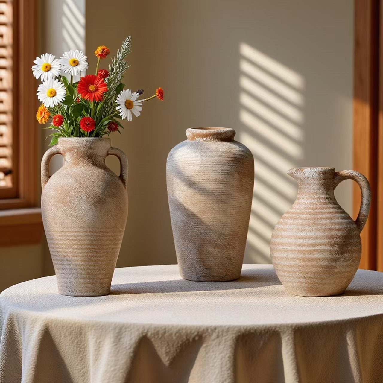 Vintage French Country Ceramic Vase, Creative Decorative Flower Vase, Home Decoration Table Ornament, Ideal For Floral Arrangements