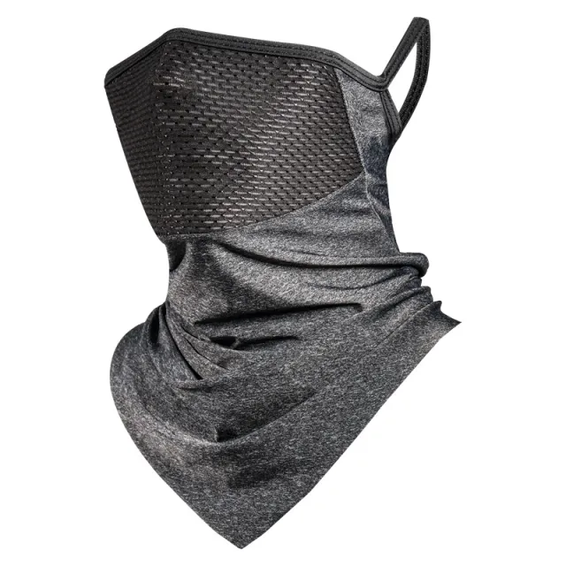 Summer Ice Silk Sunscreen Riding Ear Mask Breathable Dark Grey - Shop at LoveMi