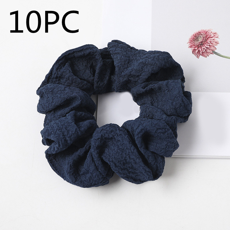 Puff large intestine hair circle fabric in Navy Blue 10PC