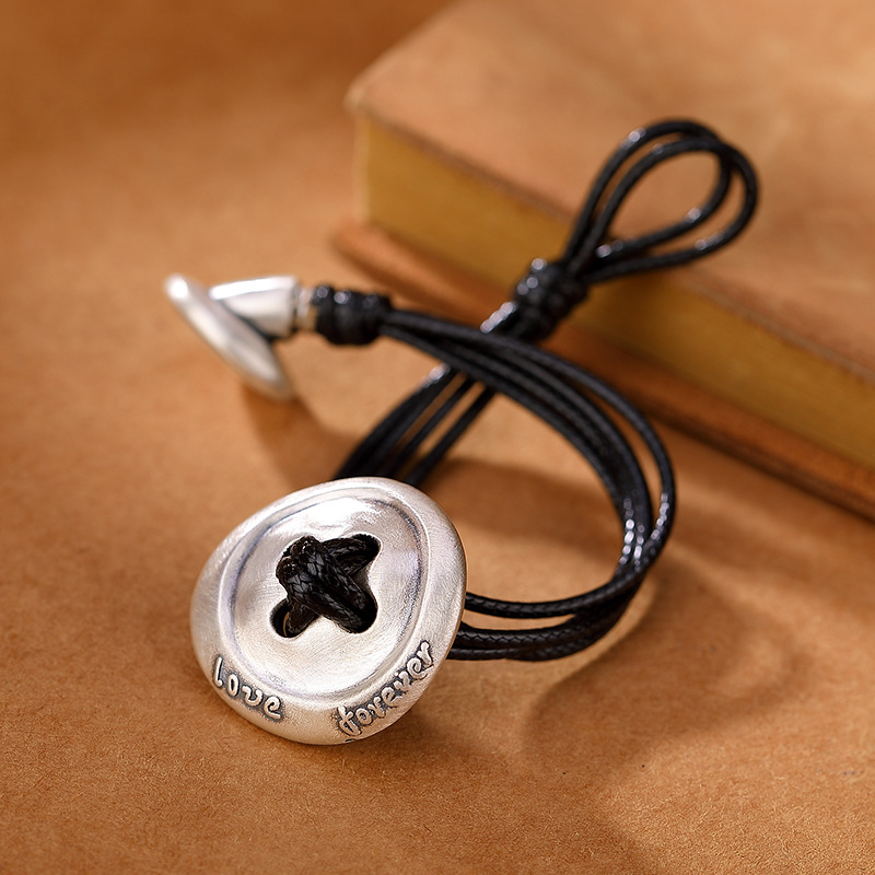 Korean Fashion Ladies Leather Rope Buttons