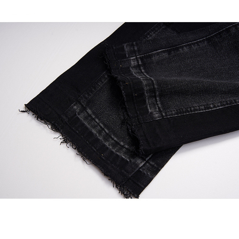 BlackMen's And Women's Same Style Cat Whiskers Trousers Trendy Brand Jeans