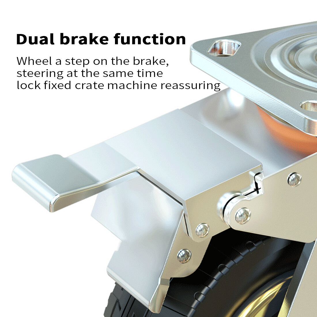 4X 150mm Heavy Duty Swivel Caster Wheels Castor Up To 300kg Load With 2 Brake UK — image 6