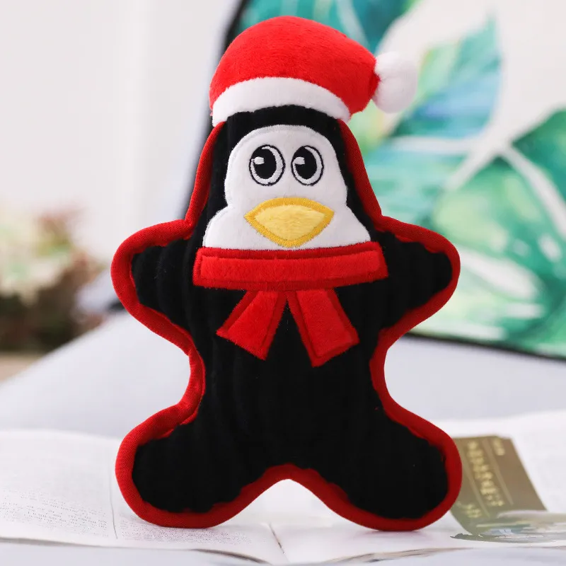 Santa Penguin Snowman Pet Molar Doll Pet Doll Plush Pet Toy – image 3