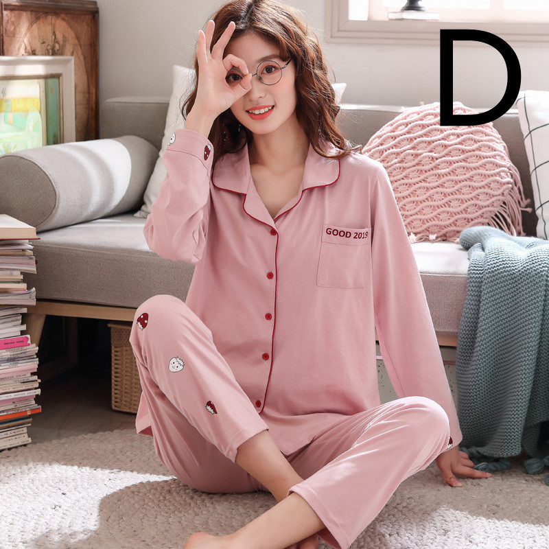 Title 7, Ladies Cotton Pajamas Cute Long-sleeved Summer ...