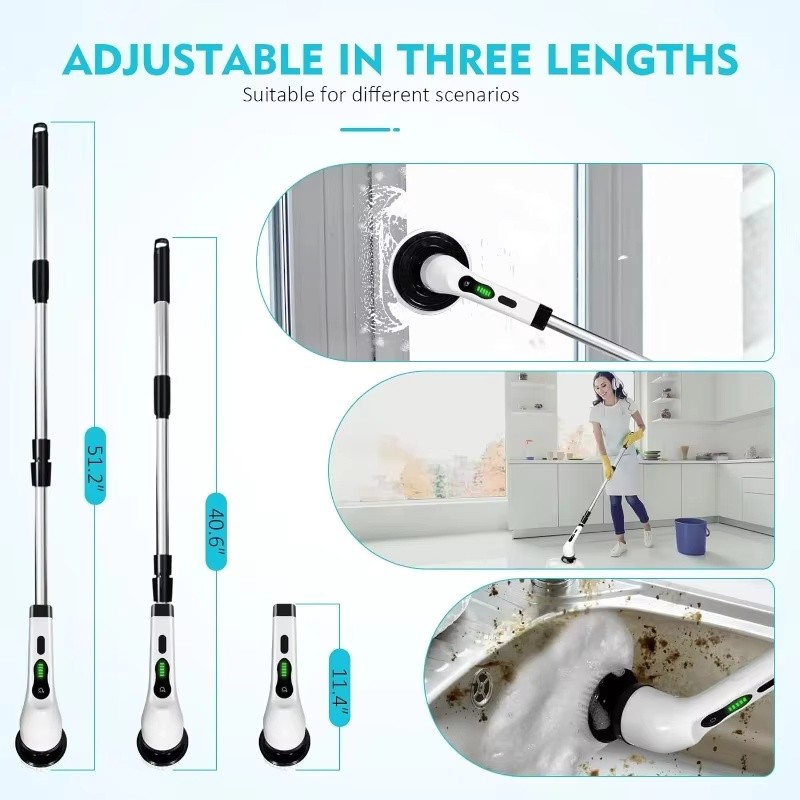 Rechargeable Cordless Spin Scrubber Electric Turbo Scrub Cleaning Brush 9-IN-1 — image 10