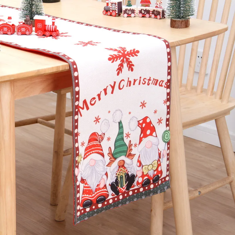 Christmas Table Flag Double Printing Snowman Table Mat – image 2