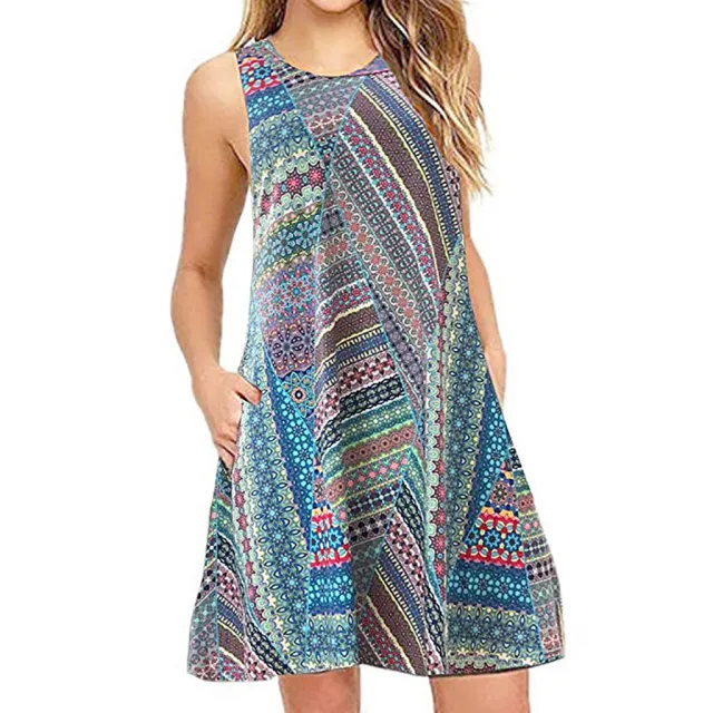 Sleeveless Relaxed Casual Back Zipper T shirt Dress Colours - Shop at LoveMi