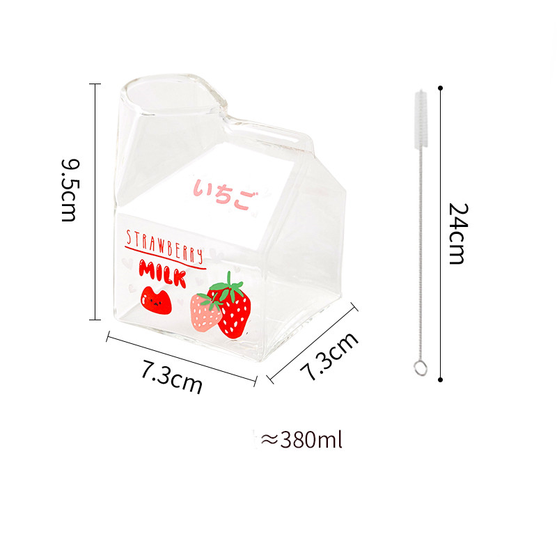 Glass Square Milk Carton Mug Microwaveable