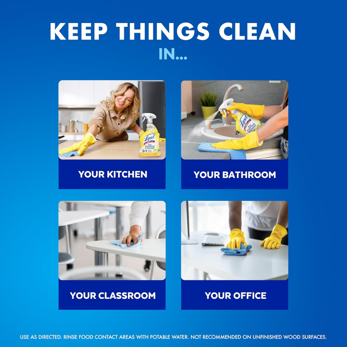 All Purpose Cleaner Spray, Multi-Purpose Disinfecting Spray, Kitchen & Bathroom Cleaner, Lemon Breeze Scent, 32 Fl Oz 3