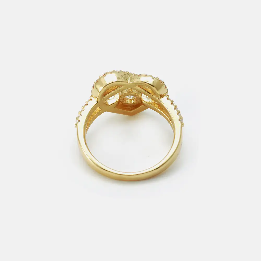 Cross-border New Retro Jewelry Zircon Love Ring