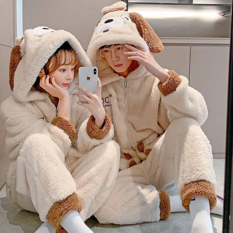 Title 3, Coral Fleece Couple Jumpsuit Pajamas Women