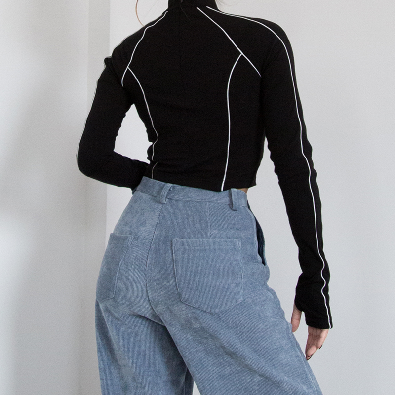 Embroidered Modified Tang Collar Long Sleeve Track Top