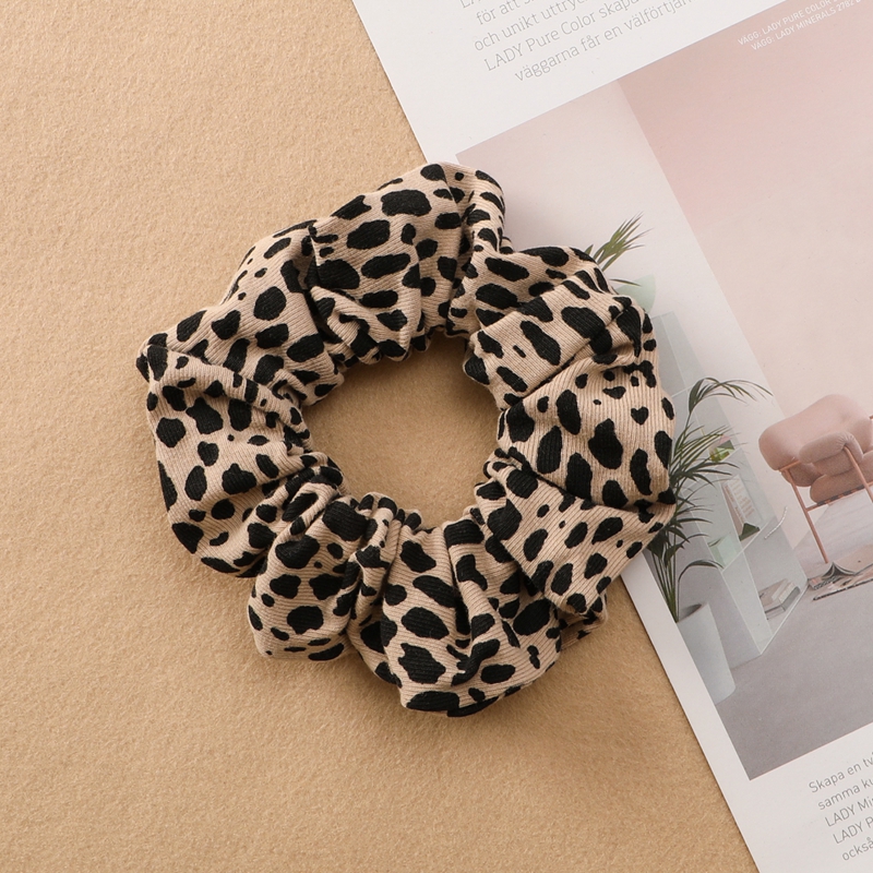 Plaid Print Large Intestine Ring Women's Hair Tie Black Brown - Shop at LoveMi