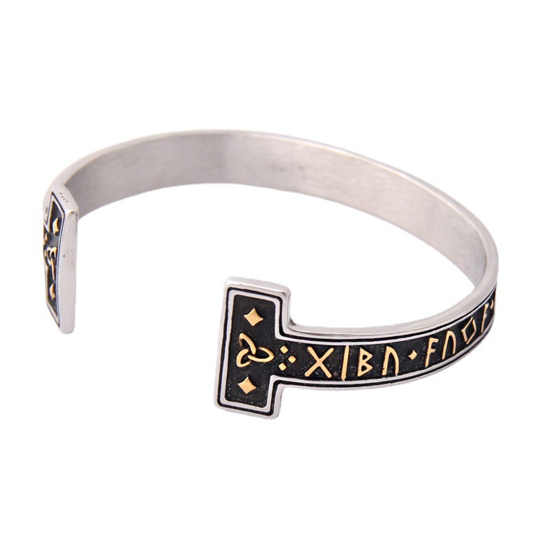 Title 2, Bracelet Rune en acier inoxydable, ornement pop...