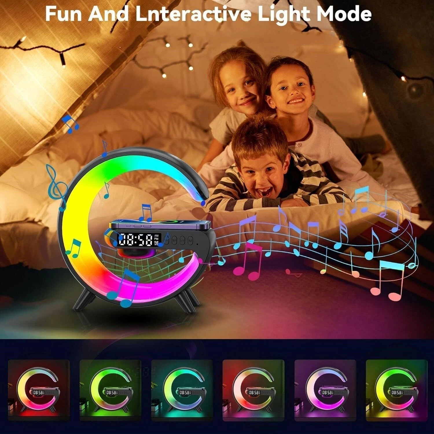 LED Smart G Lamp Intelligent Wireless Charger Bluetooth Speaker G Shape Lamp