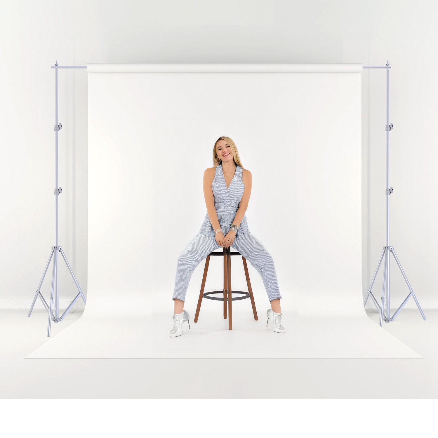 1Pc 6.5 Plus 10ft Photo Video Studio Backdrop Background Stand Adjustable Heavy Duty Photography Backdrop Support Stand Set With Carrying Bag Clamps