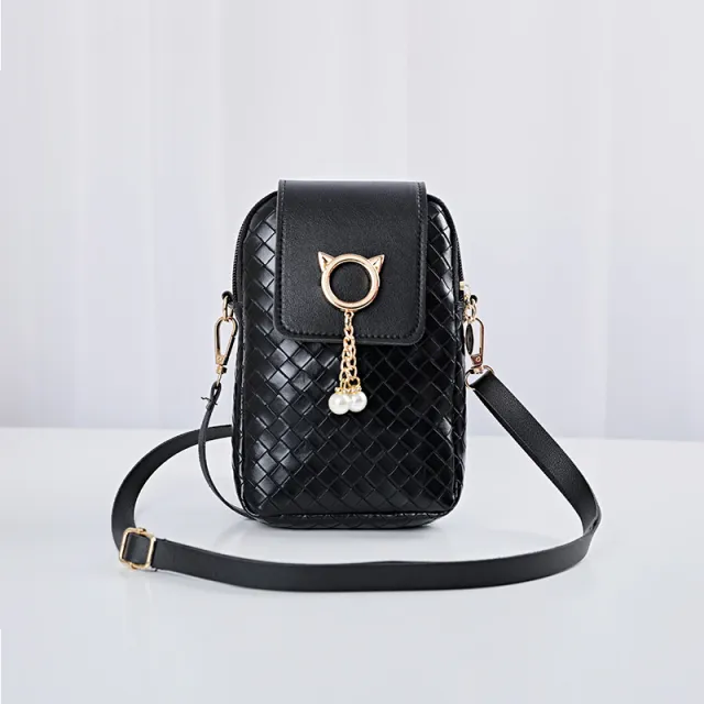 Crossbody Mobile Phone Bag Bag Korean Style One shoulder Diagonal Bag Black - Shop at LoveMi