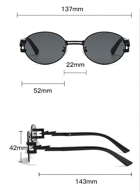 Title 1, Round Frame Trendy Sun Protection Sunglasses