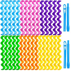 Heatless Hair Curlers Wave Curls Styling Kit For Women Girls On Hair Care - - 6 Colors - 55 Cm 11.81 Inch - 55Cm - View 1