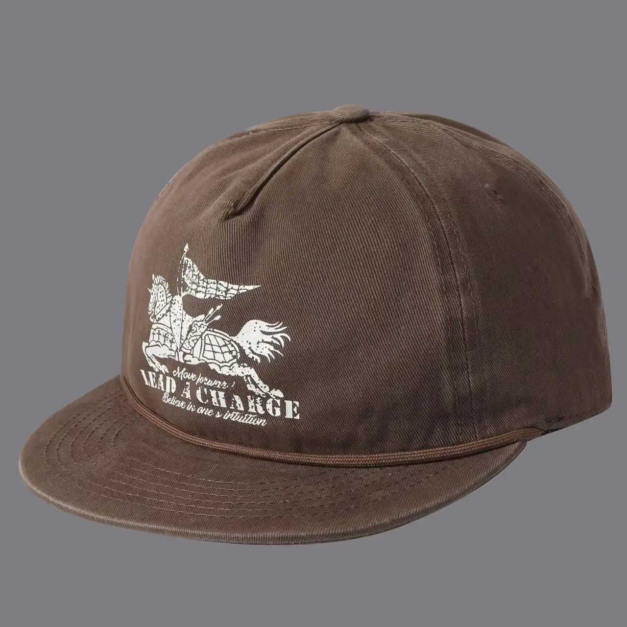 Printed Warhorse Flag With Lettered Band And Flat Brim Baseball Cap, Men's And Women's Versions, Suitable For Casual, Sports And Travel Wear.
