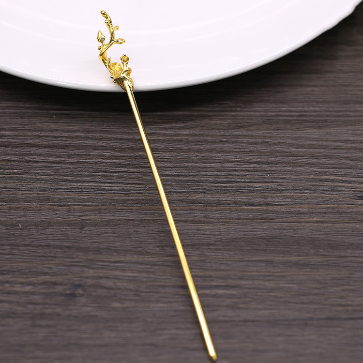 Alloy Hairpin God Stick Hairpin Ancient Style Shaking Hair Accessories Hanfu Accessories Gold - Shop at LoveMi