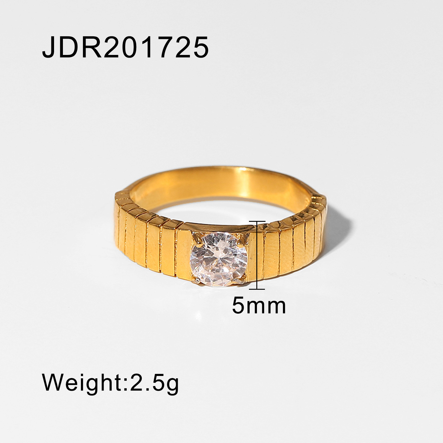 Title 4, Titanium stalen ring 18K goud verguld. Duurzame...