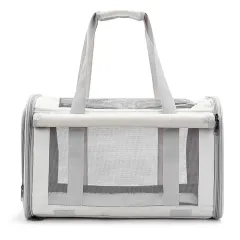 Outdoor Portable Pet Bag Transparent Breathable Foldable Pet Bag - Beige - View 1