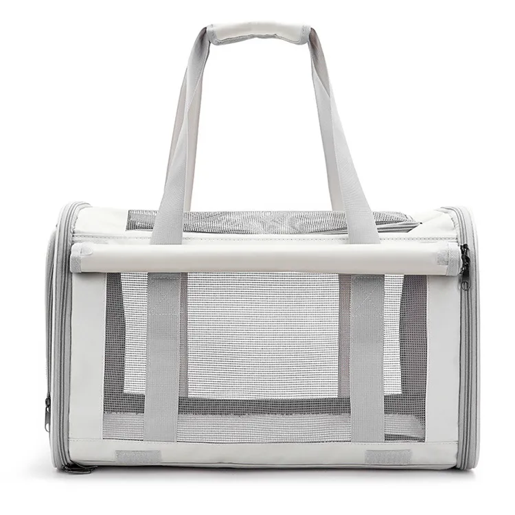 Outdoor Portable Pet Bag Transparent Breathable Foldable Pet Bag - Beige