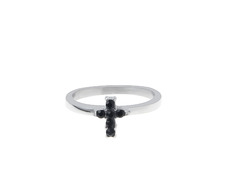 Title 5, Cross Ring With Diamond And Zirconia For Men