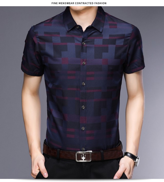 Title 1, Camisa casual de moda sem ferro para homens, pr...