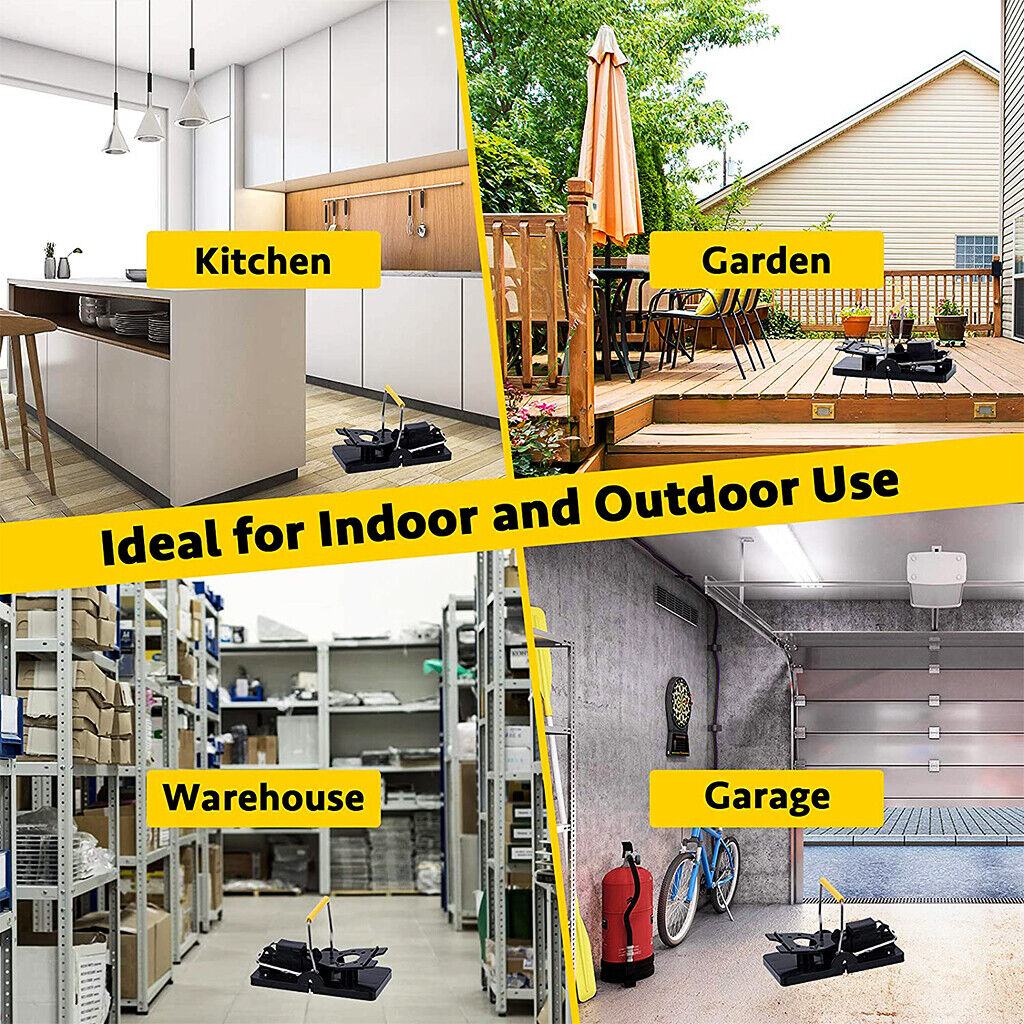 4 Large Rat Catching Metal Traps Heavy Duty Snap Mouse Trap Bait Pest Catcher 4