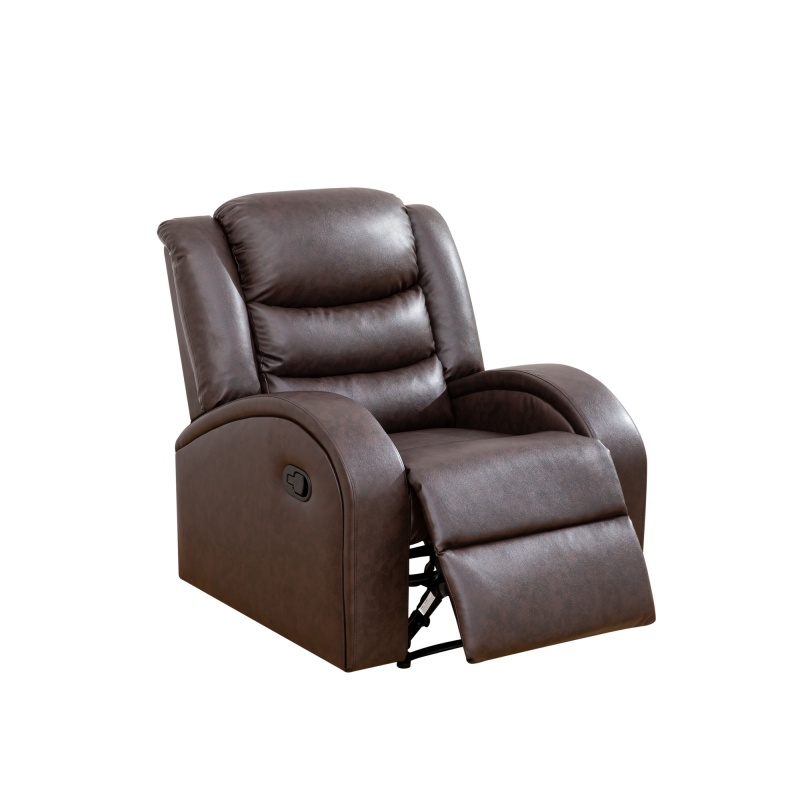 Pickup Only--Brown Faux Synthetic Leather 3-Piece Couch Living Room Sofa Set