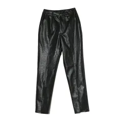 Homemade New Black Motorcycle Leather Pants With Split Legs - Black - View 1