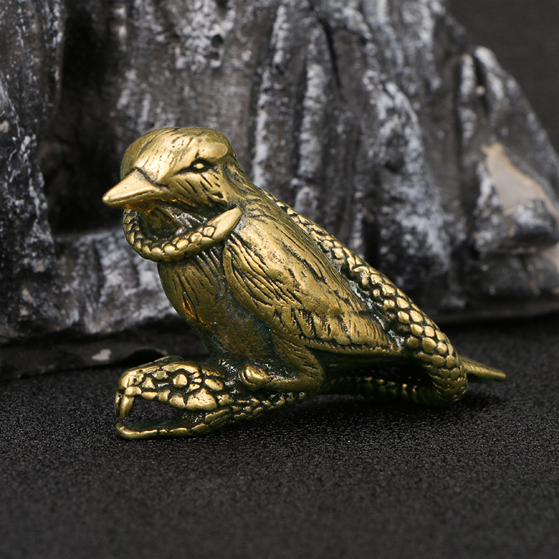 Title 4, Fierce Snake Wrapped Bird Brass Ornaments