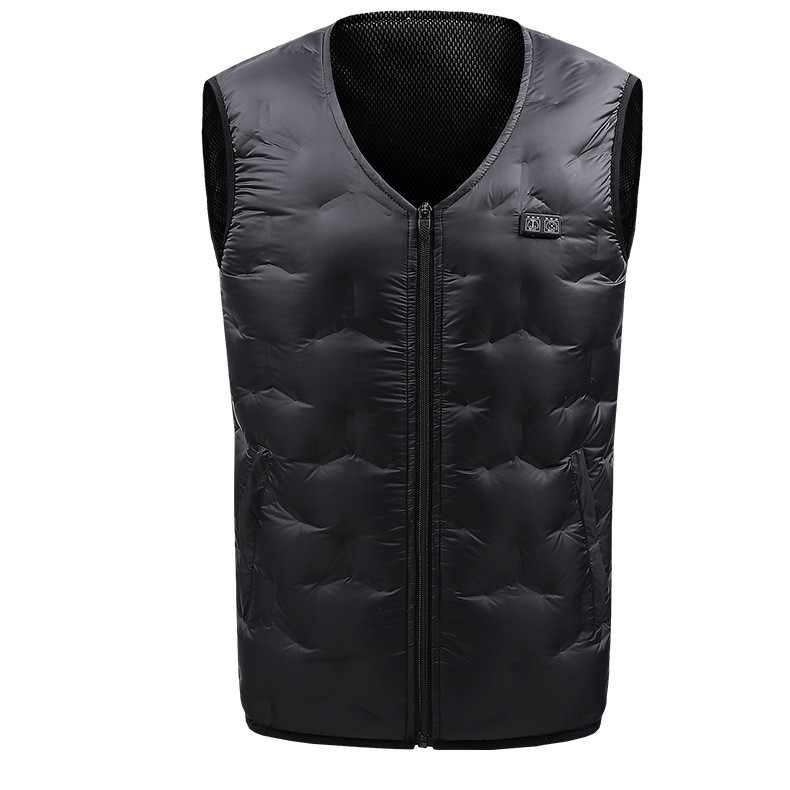 Title 5, Down Self-heating Vest for Couples with Dual Zo...