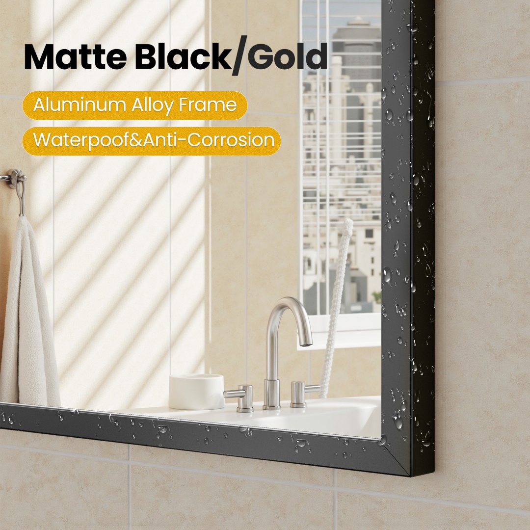 Bathroom Wall Mirror, Metal Frame Vanity Mirror For Bedroom, Entryway, Living Room image 11