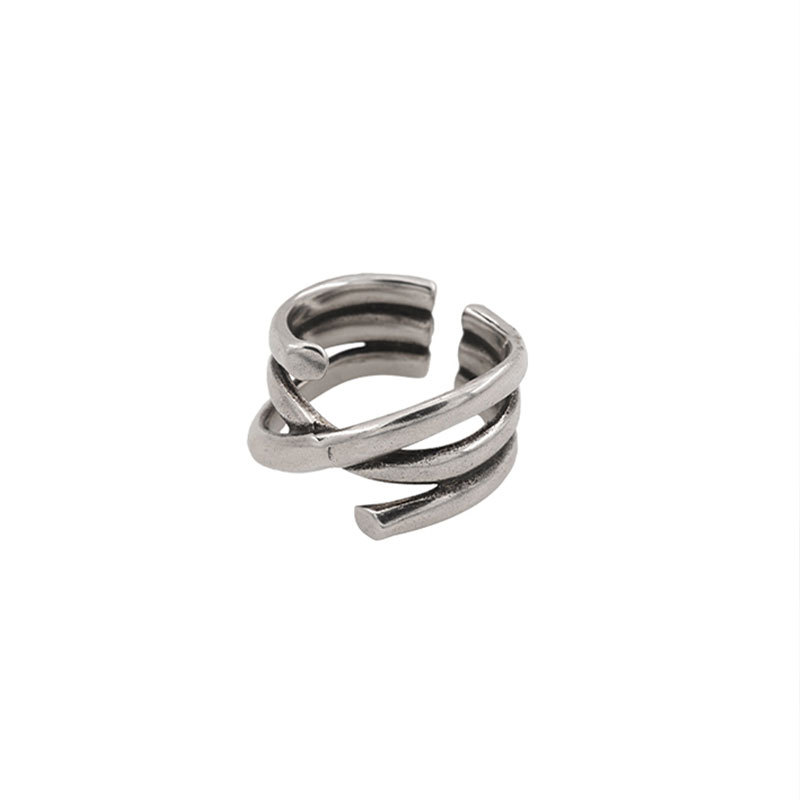 Korean Old Style Chain Twist Metal Ring