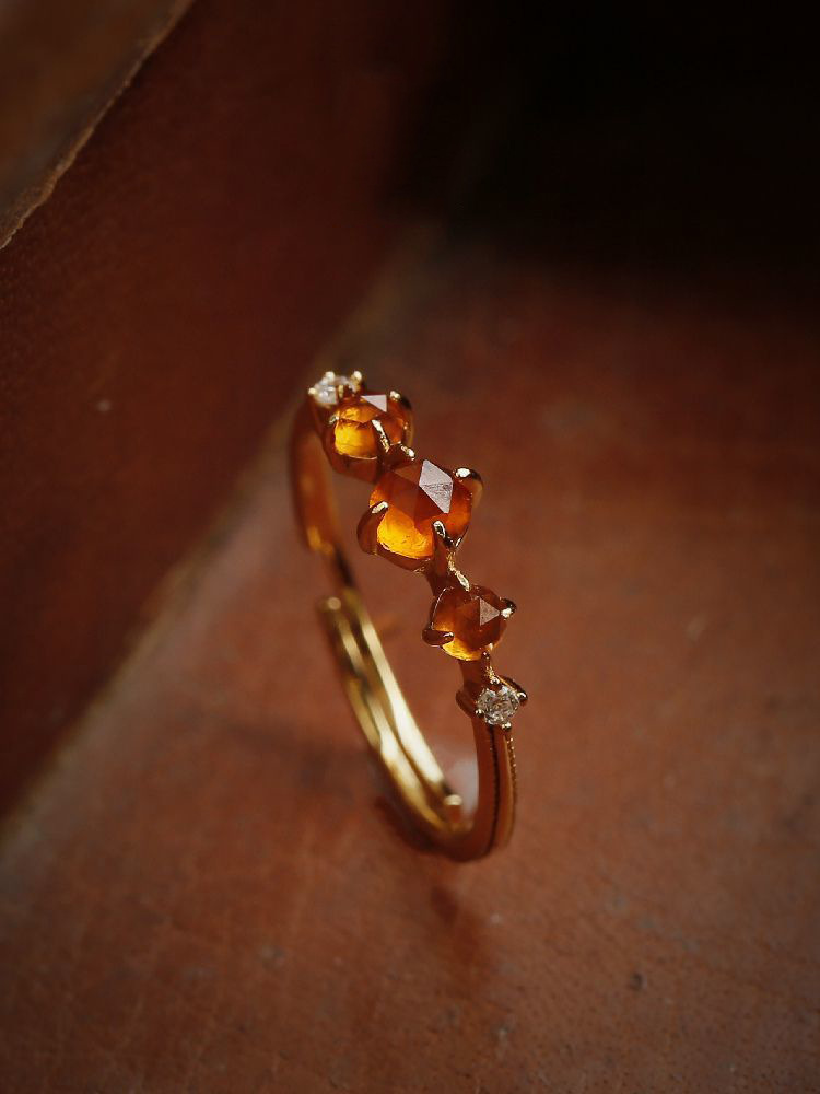 Title 5, Tangerine Orange Garnet Ring Women