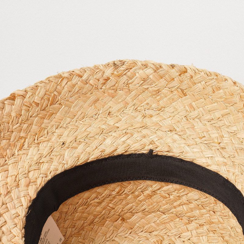 Vintage Flat Top Fold Down Brim Children's Straw Hat