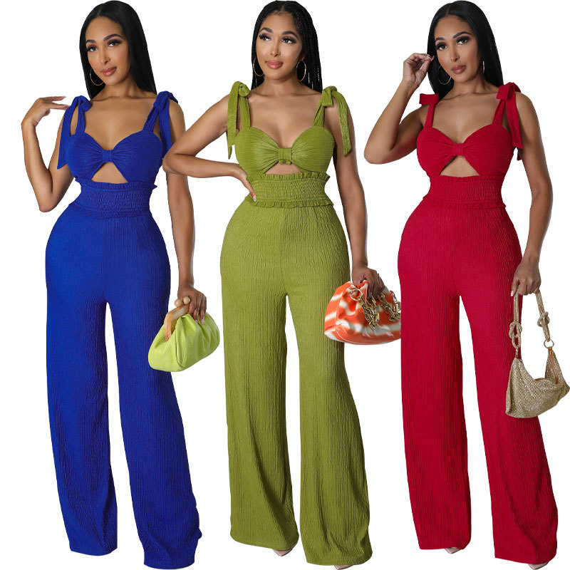 Title 3, Dames zomer nieuwe mouwloze jumpsuit