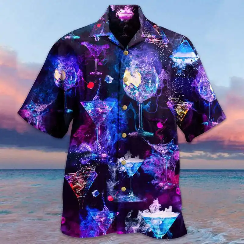 Casual Short Sleeve Loose Shirt 3D Printed Cardigan