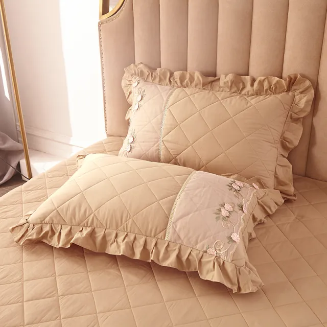 Pure Cotton Pillowcase Thick Lace Single Pillow Camel - Shop at LoveMi