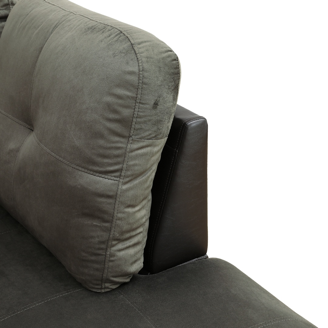 Pickup Only--Taupe Flannel And PVC 3-Piece Couch Living Room Sofa Set