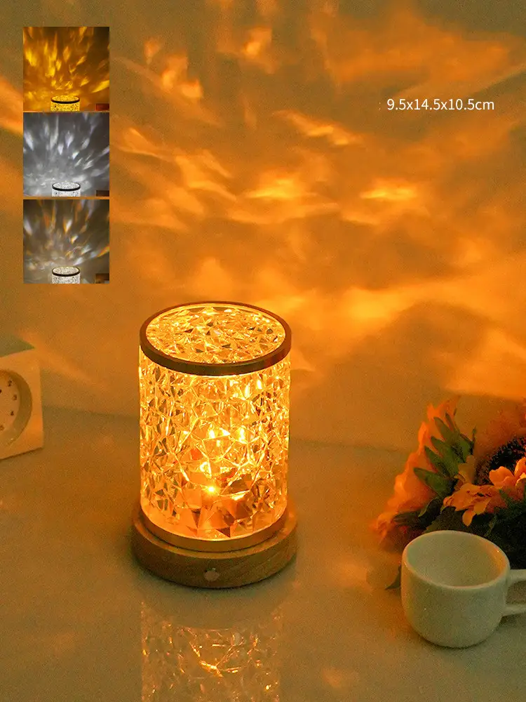 Rotating Water Ripple Small Night Light Bedroom Headboard Romantic Atmosphere