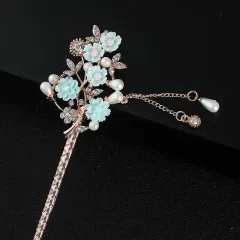 Bride's Vintage Tassel Classic Hairpin - Light Green - View 1