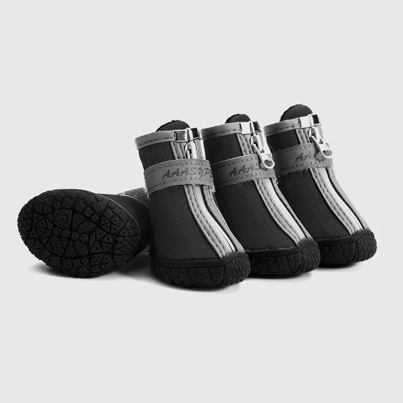 Pet Dog Shoes Waterproof Rain Boots - Cloth Black